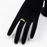 Anello vintage in oro giallo 9k con acquamarina (0,35ct) e diamanti