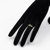 Anello vintage in oro 9K con smeraldi (0.12ctw ca.) e diamanti