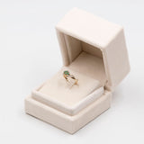 Anello vintage in oro 9K con smeraldi (0.12ctw ca.) e diamanti