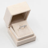 Anello vintage a veretta in oro bianco 14k con diamanti (0,90ctw), anni '70