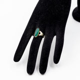 Anello vintage in oro giallo 8k con crisoprasio