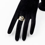 Anello vintage in oro giallo 9k con acquamarine, anni '70