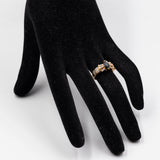 Anello vintage in oro giallo 18k con zaffiro (0,61ct) e diamanti (0,84ctw)