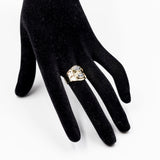 Anello vintage in oro giallo 9k con acquamarine, anni '70