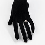 Anello vintage in oro bianco 14k con diamanti (0,43ctw), anni '70