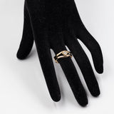 Anello vintage in oro giallo e rosa 8k con diamante (0.15ct)