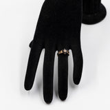 Anello vintage in oro giallo 9k con zaffiri e diamante