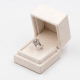 Anello vintage in oro bianco 14K con diamanti (0.70ctw ca.), anni '70
