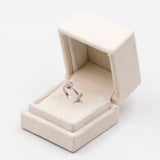 Anello vintage in oro bianco 14k con diamanti (0,07ctw), anni '60