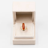 Anello vintage in oro giallo 8k con ambra