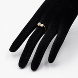 Anello contrarier in oro giallo 18k con due diamanti (0,40ctw), anni '70