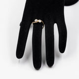 Anello contrarier in oro giallo 18k con due diamanti (0,40ctw), anni '70