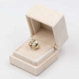 Anello vintage in oro giallo 9k con acquamarine, anni '70