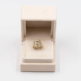Anello vintage in oro giallo 9k con acquamarine, anni '70