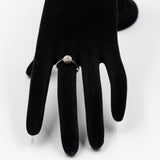 Anello vintage in oro bianco 14k con diamanti (0,07ctw), anni '60