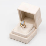 Anello vintage in oro giallo 8k con spinello azzurro