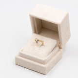 Anello vintage in oro giallo 14k con diamante pendente (0,10ct), anni '70
