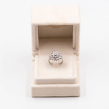 Anello vintage in oro bianco 18K con diamanti (1.18ctw ca.), anni '70
