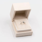 Anello vintage solitario in oro bianco 18k con diamante (0,22ct), anni '60