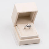 Anello solitario Art déco in oro bianco 18k con diamante (0,10ct), anni '30