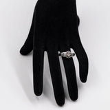 Anello solitario Art déco in oro bianco 18k con diamante (0,10ct), anni '30