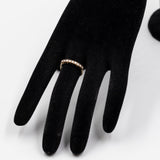 Anello vintage a riviera in oro giallo 14k con diamanti (0,22ctw), anni '70