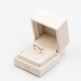 Anello vintage a riviera in oro giallo 14k con diamanti (0,22ctw), anni '70