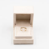 Anello vintage a riviera in oro giallo 14k con diamanti (0,22ctw), anni '70