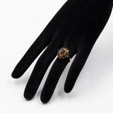 Anello vintage a margherita in oro giallo 8k e granati, anni '70