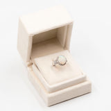 Anello vintage in platino con opale di 3,39ct e diamanti (0,46ctw)