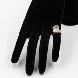 Anello vintage in oro giallo 18K con acquamarina (3ct ca.) e diamanti (0.24ctw ca.), anni '70