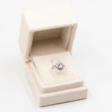 Anello vintage in platino 900 con acquamarina (0,65ct) e diamanti (0,35ctw)