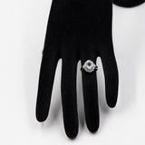 Anello vintage in platino 900 con acquamarina (0,65ct) e diamanti (0,35ctw)