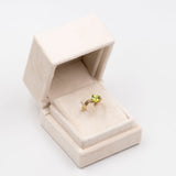 Anello vintage in oro giallo 9k con peridoto e diamanti