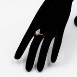Anello vintage in oro giallo 9k con topazio a goccia (1.50ct) e diamanti, anni '70
