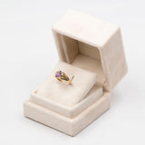 Anello vintage in oro giallo 8k con ametista