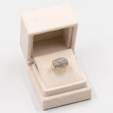 Anello vintage a fascia in oro giallo 14k con diamanti (1,32ctw), anni '70