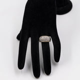 Anello vintage a fascia in oro giallo 14k con diamanti (1,32ctw), anni '70