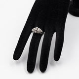Anello vintage in oro bianco 14k con diamanti (0,85ctw), anni '70