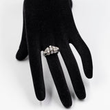 Anello vintage in oro bianco 14k con diamanti (0,85ctw), anni '70