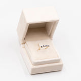 Anello vintage in oro giallo 9k con zaffiri e diamanti