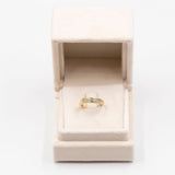 Anello vintage in oro giallo 9k con topazi azzurri