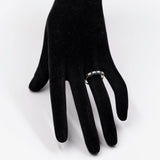 Anello vintage in oro giallo 9k con zaffiri e diamanti