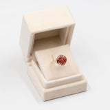 Anello vintage in oro giallo 9k con topazi rossi (1,30ctw)