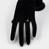 Anello solitario vintage in oro bianco 14k con diamante (0,15ct), anni '70