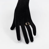Anello vintage in oro giallo 8k con onice e diamanti