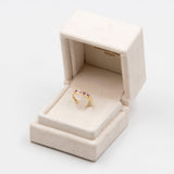 Anello vintage in oro 14k con rubini e diamanti