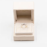 Anello in oro giallo e bianco 14k con diamanti di taglio vecchio (0.60ctw), anni '40
