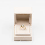 Anello vintage in oro giallo 14k con acquamarina (3ct), anni '70