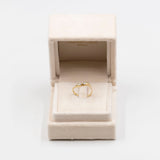 Anello vintage in oro giallo 14k con due diamanti (0.19ctw), anni '70